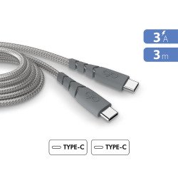 Force Power câble ultra-renforcé USB C / USB C  3 m gris