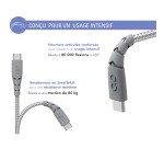 Force Power câble ultra-renforcé USB C / USB C  3 m gris