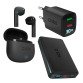 SBS Kit: Auricolari TWS Wireless + Caricatore a muro + PowerBank 10.000 mAh Colore nero