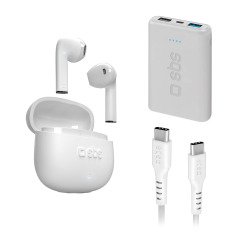 En_sbs cuffie cavo powerbank bianco
