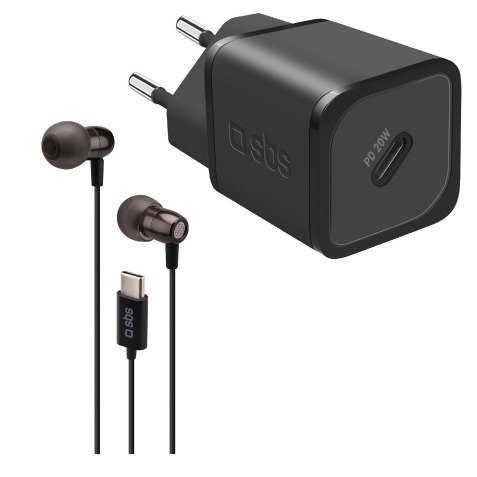 SBS Kit: Auricolari in-ear + caricatore ultrarapido