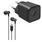 SBS Kit: Auricolari in-ear + caricatore ultrarapido