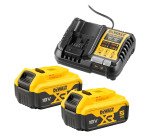 DeWALT DCB1104P2-QW Kit 2 Baterías carril XR 18V Li-Ion 5Ah y Cargador XR 12V - 18V carril Li-Ion