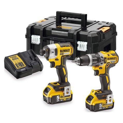DeWALT DCK266P2T-QW KIT XR = DCD796 Taladro Percutor + DCF887 Atornillador Impacto + 2 baterías Li-Ion 5Ah + maletín TSTAK