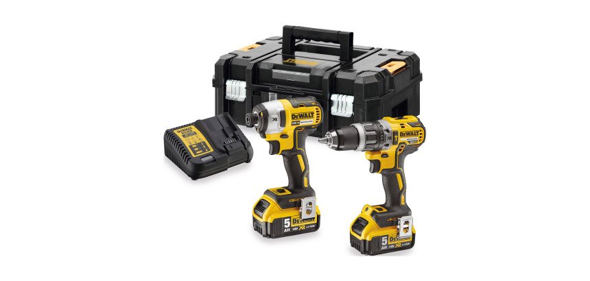 DeWALT DCK266P2T-QW KIT XR = DCD796 Taladro Percutor + DCF887 Atornillador Impacto + 2 baterías Li-Ion 5Ah + maletín TSTAK