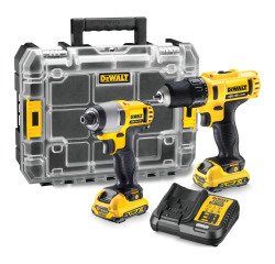 DeWALT DCK211D2T-QW KIT DCD710 Taladro Atornillador XR + DCF815 Atornillador Impacto XR + Organizador TSTAK V con 2 baterías Li-Ion 2Ah