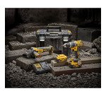 DeWALT DCK2080P2T-QW KIT XR 18V DCD796 Taladro Percutor + DCG405 Amoladora + 2 baterías Li-Ion 5Ah + maletín TSTAK VI