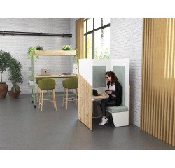 Acoustic Fokuus solo seated light oak alcove