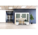 Alcôve acoustique Fokuus Duo 2 bancs côtés chêne clair