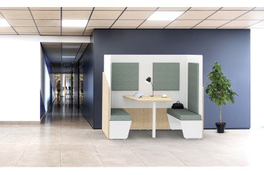 Acoustic alcove Fokuus Duo 2 light oak side benches