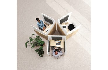 Acoustic Fokuus solo seated light oak alcove