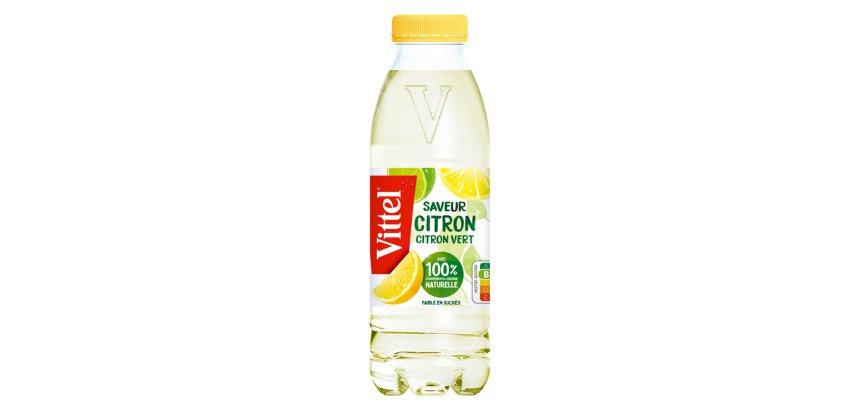 Eau Vittel citron, citron vert 50 cl - 24 bouteilles