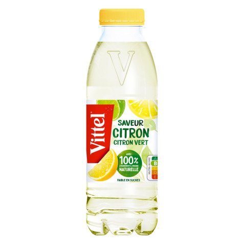 Eau Vittel citron, citron vert 50 cl - 24 bouteilles
