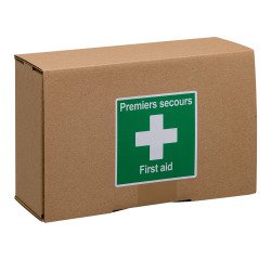 Recharge medicine cabinet or first aid kit as recommended by occupational health.