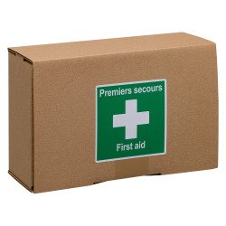Recharge medicine cabinet or first aid kit as recommended by occupational health.