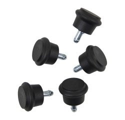 Set 5 piedini universali colore nero per sedute operative e direzionali Unisit