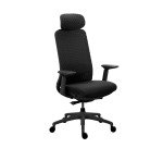 Chaise de Bureau MEL tissu - avec accoudoirs 4D, appui-tête, profondeur d'assise et soutien lombaire réglables - Mécanisme Synchrone auto régulé - Pieds nylon