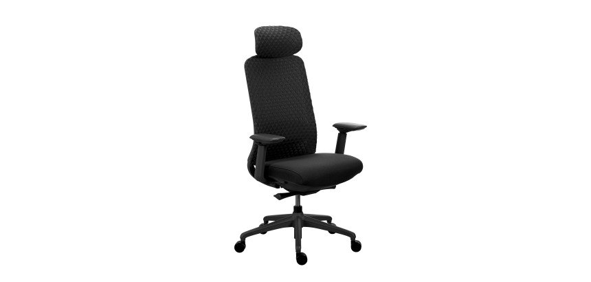 Chaise de Bureau MEL tissu - avec accoudoirs 4D, appui-tête, profondeur d'assise et soutien lombaire réglables - Mécanisme Synchrone auto régulé - Pieds nylon