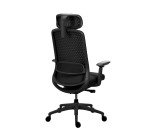 Chaise de Bureau MEL tissu - avec accoudoirs 4D, appui-tête, profondeur d'assise et soutien lombaire réglables - Mécanisme Synchrone auto régulé - Pieds nylon