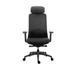 Chaise de Bureau MEL tissu - avec accoudoirs 4D, appui-tête, profondeur d'assise et soutien lombaire réglables - Mécanisme Synchrone auto régulé - Pieds nylon