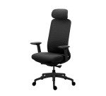 Chaise de Bureau MEL tissu - avec accoudoirs 4D, appui-tête, profondeur d'assise et soutien lombaire réglables - Mécanisme Synchrone auto régulé - Pieds nylon