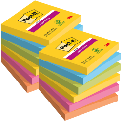 Sticky Notes Carnival Super Sticky Post-it 76 x 76 mm colors - 1 block contains 90 sheets of one color