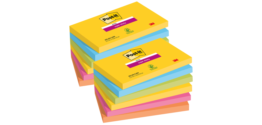 Carnival Colors Super Sticky Post-it Repositionable Notes - 90-Sheet Pad
