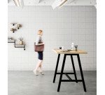 Table haute Energy L 160 x P 80 x H 107 cm pied métal noir