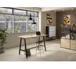 Table haute Energy électrifiée L 140 x P 80 x H 107 cm pied métal noir