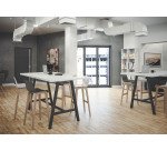 Table haute Energy L 160 x P 80 x H 107 cm pied métal noir