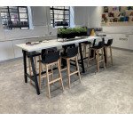 Table haute Energy L 160 x P 80 x H 107 cm pied métal noir