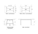 Table de réunion Energy L 200 x P 100 x H 74 cm pied métal blanc