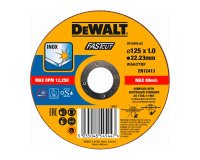 DeWALT DT43902-QZ Disco de corte plano inox con grano profesional de óxido de aluminio Fast Cut 125 x 1 x 22.23mm