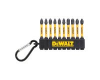 DeWALT DT7274-QZ Juego de 10 puntas FLEXTORQ 57mm PZ2 y PH2 con mosquetón