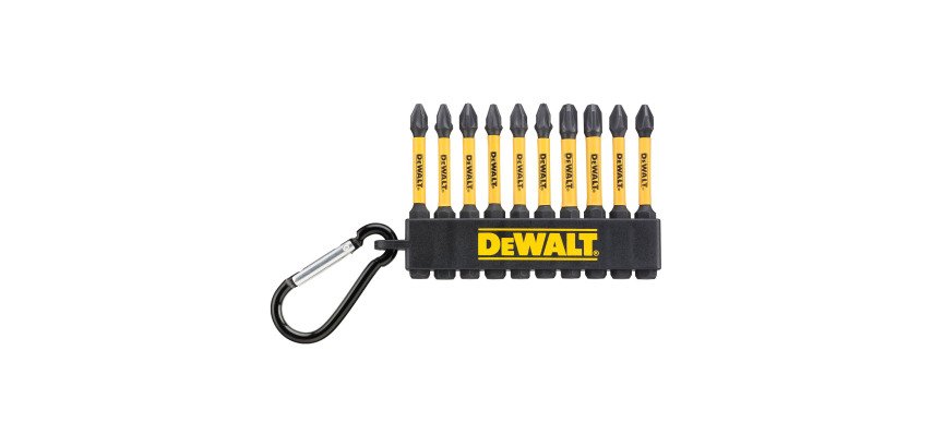 DeWALT DT7274-QZ Juego de 10 puntas FLEXTORQ 57mm PZ2 y PH2 con mosquetón