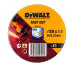 DeWALT DT3507-QZ Lata con 10 discos de corte de alto desempeño para acero inox 125 x 1 x 22.23mm
