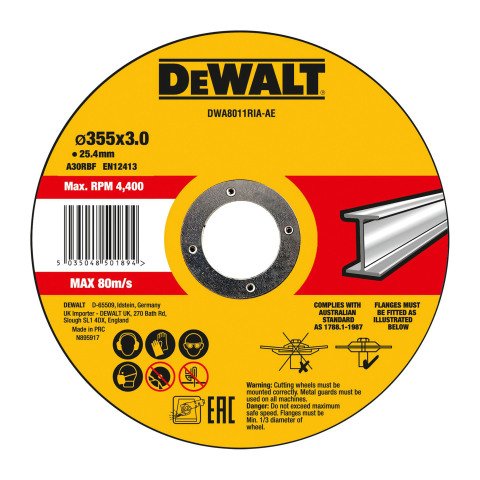 DeWALT DWA8011RIA-AE Disco para sierra tronzadora para metal 355 x 3 x 25.4mm