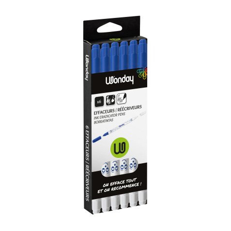 Effaceur réécriveur pointe fine Wonday - Blister de 6
