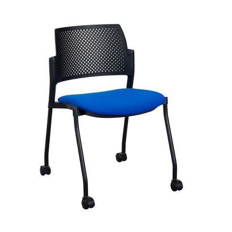 Silla con ruedas Simone azul - respaldo de polipropileno
