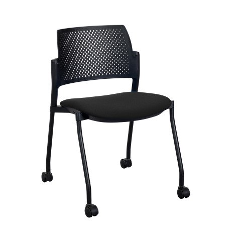 Silla con ruedas Simone negro - respaldo de polipropileno