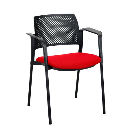 Sillón Simone respaldo de polipropileno rojo