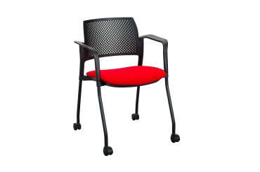 Armchair with casters Simone - polypropylene backrest