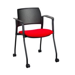 Armchair with casters Simone - polypropylene backrest