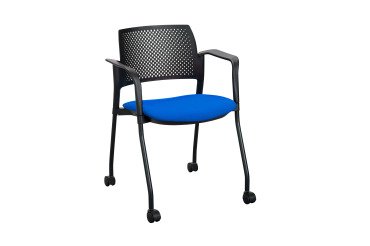Armchair with casters Simone - polypropylene backrest