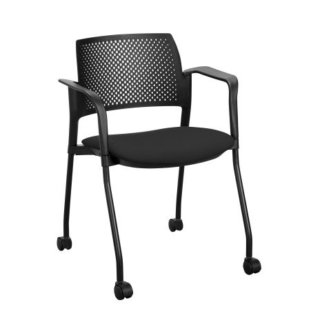 Silla con ruedas Simone negro - respaldo de polipropileno
