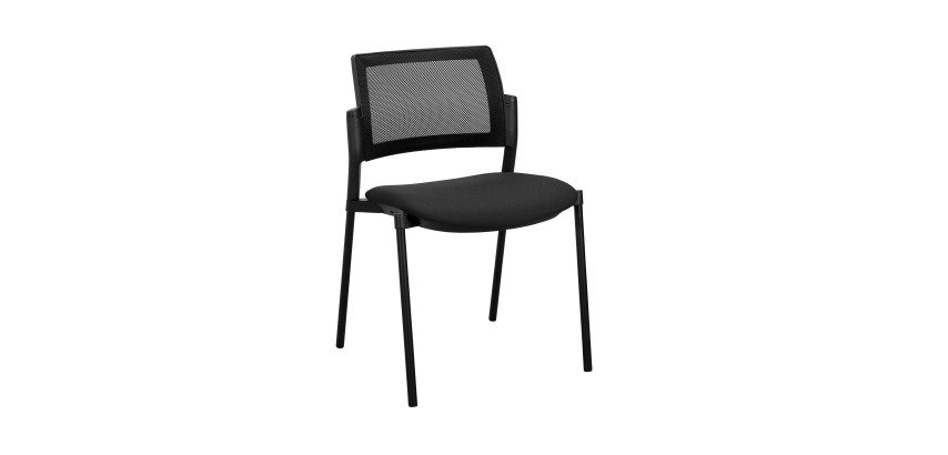 Chaise Simone, dossier maille, assise tissu non feu