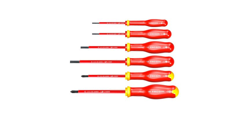 Facom ATPVE.J6PB Juego DE 6 Destornilladores planos/PH 1000V