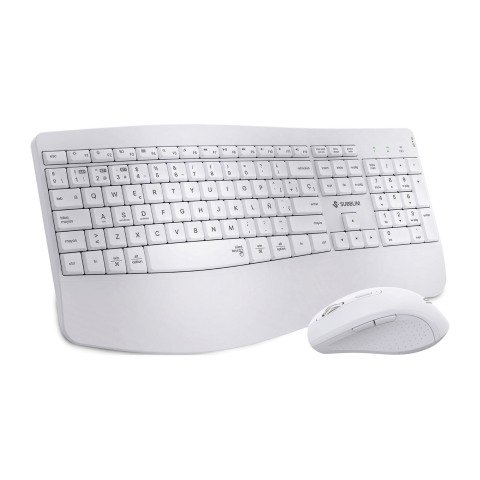Pack Teclado + ratón inalámbricos Ergonómicos Dual Bluetooth / 2,4G Prowave Subblim Blanco