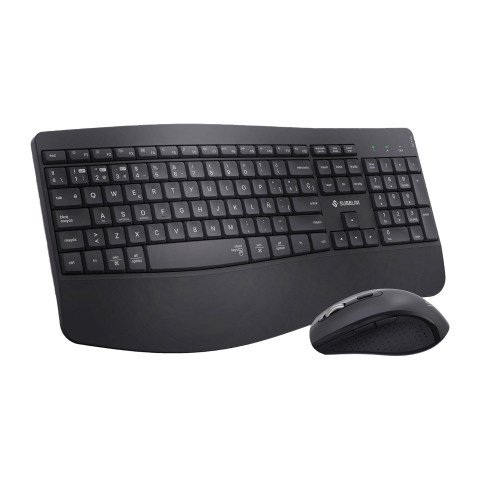 Pack Teclado + ratón inalámbricos Ergonómicos Dual Bluetooth / 2,4G Prowave Subblim negro
