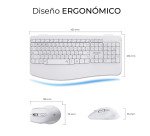 Pack Teclado + ratón inalámbricos Ergonómicos Dual Bluetooth / 2,4G Prowave Subblim